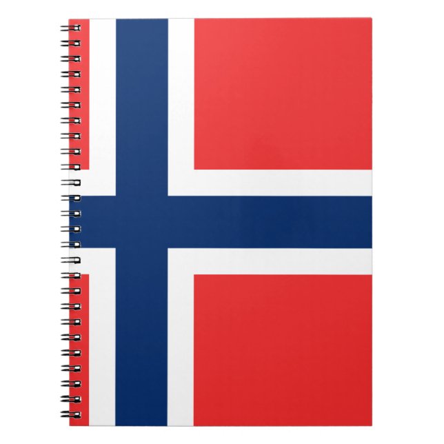 Caderno Espiral Bandeira do flagg de Noruega - de Norges - flagget (Frente)