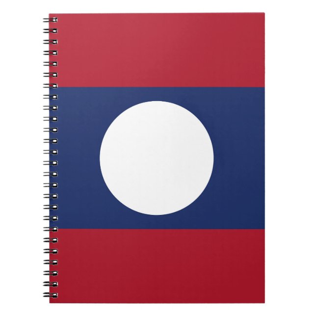 Caderno Espiral bandeira do Laos (Frente)