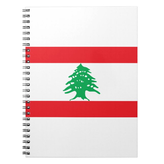 Caderno Espiral Bandeira do Líbano (Frente)
