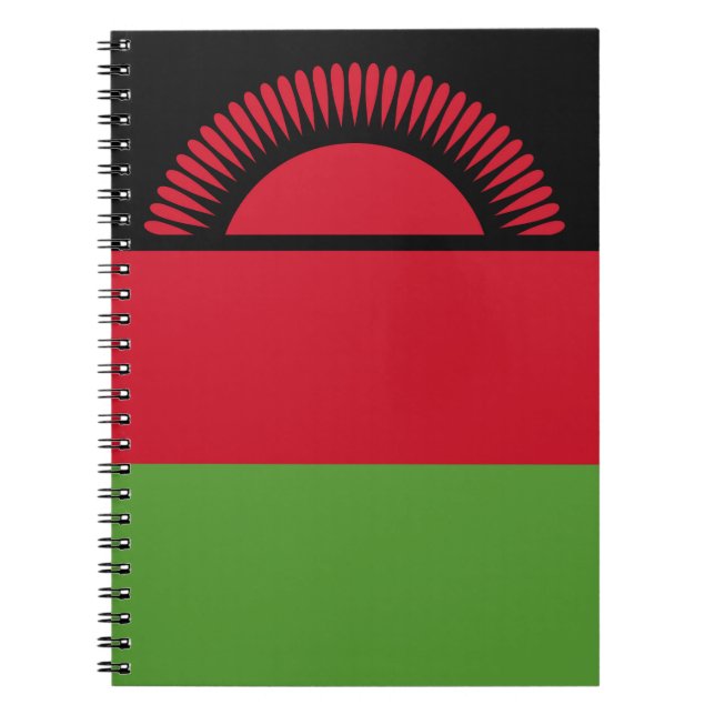 Caderno Espiral Bandeira do Malawi (Frente)