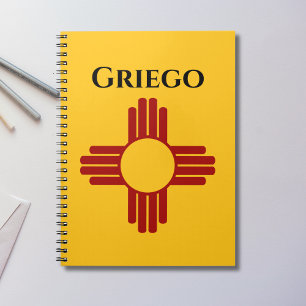 Caderno Espiral Bandeira do Novo México com símbolo Zia