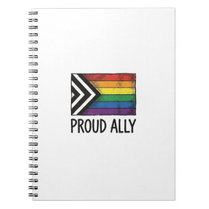 Caderno Espiral Bandeira do Orgulho Aliado Vetor Camiseta Design_1