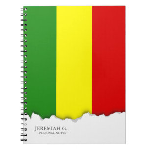 Caderno Espiral Bandeira do orgulho de Rastafarian