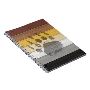 Caderno Espiral bandeira do orgulho do urso SlipperyJoe's textura