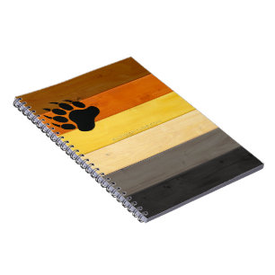 Caderno Espiral bandeira do orgulho do urso SlipperyJoe's textura