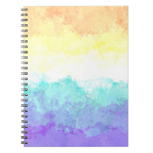 Caderno Espiral Bandeira do Orgulho Genderfaun Abstrata Boho Redem