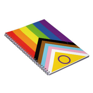 Caderno Espiral Bandeira do orgulho intersexo SlipperyJoe's fundo