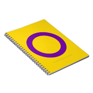 Caderno Espiral Bandeira do orgulho intersexo SlipperyJoe's fundo