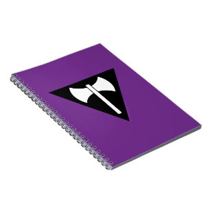 Caderno Espiral Bandeira do Orgulho Lésbico SlipperyJoe's Labrys m