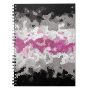 Caderno Espiral Bandeira do Orgulho Librafeminino Abstrato Marmori