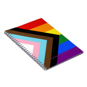 Caderno Espiral Bandeira do Orgulho Progressivo de SlipperyJoe sei