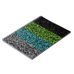 Caderno Espiral Bandeira do Orgulho Quoiromântico Abstrato Barulhe