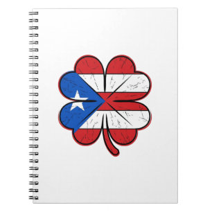 Caderno Espiral Bandeira do Trevo de Porto Rico Ilustração Vetoria