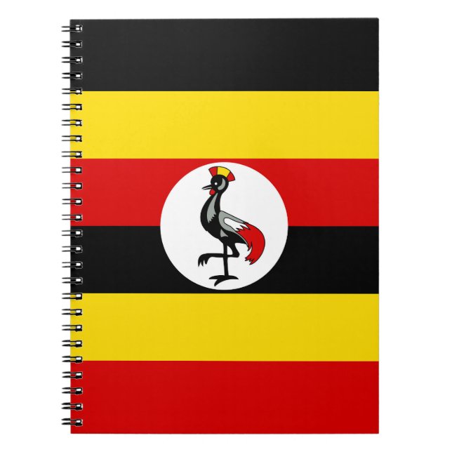 Caderno Espiral Bandeira do Uganda (Frente)