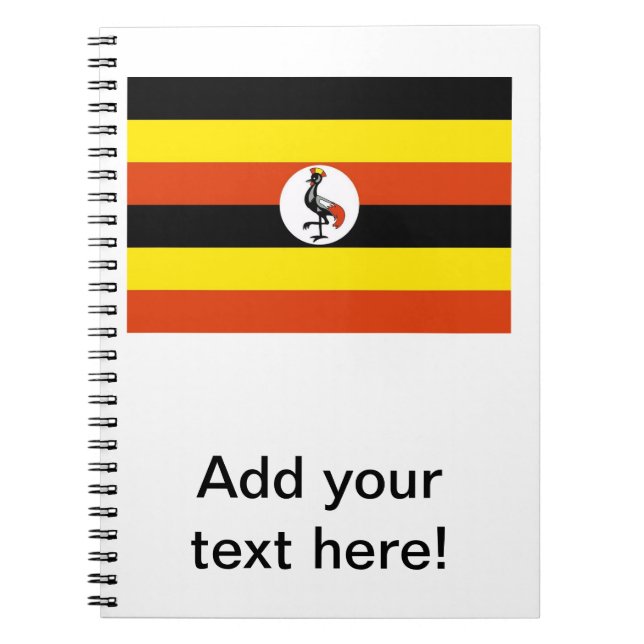 Caderno Espiral Bandeira do Uganda (Frente)