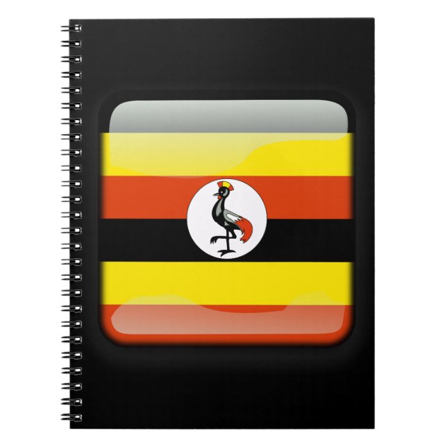 Caderno Espiral Bandeira do Uganda (Frente)