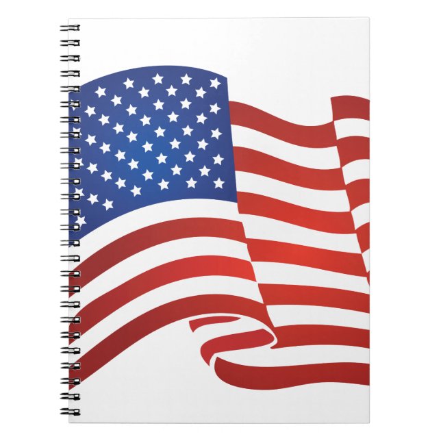 Caderno Espiral bandeira dos EUA (Frente)
