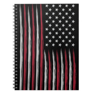 Caderno Espiral Bandeira dos EUA do Grunge