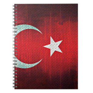 Caderno Espiral Bandeira Estilizada da Turquia