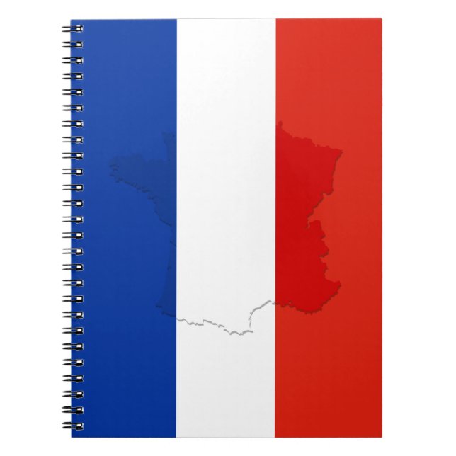 Caderno Espiral bandeira francesa (Frente)