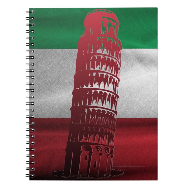 Caderno Espiral Bandeira italiana com dica de Pisa - Notebook (Frente)