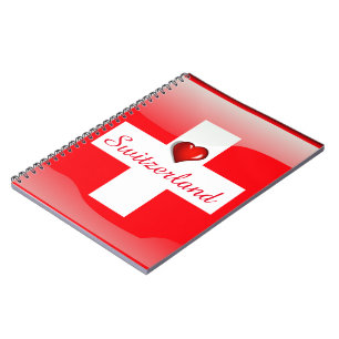 Caderno Espiral Bandeira lustrosa da suiça