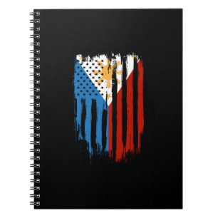 Caderno Espiral Bandeira Metade Americana das Filipinas