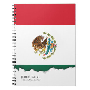 Caderno Espiral Bandeira mexicana clássica