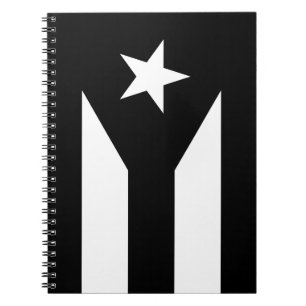 Caderno Espiral Bandeira negra de Porto Rico