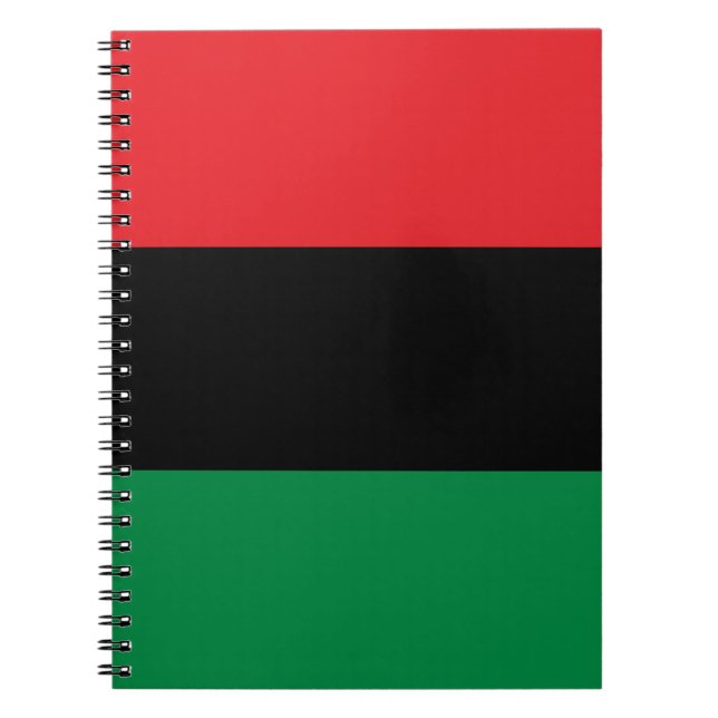Caderno Espiral Bandeira Pan-Africana (Frente)
