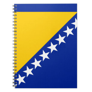Caderno Espiral Bandeira Patriótica da Bósnia-Herzegovina