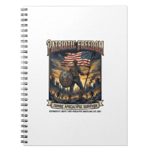 Caderno Espiral Bandeira Patriótica de Ferrugem Sobrevivente Apoca