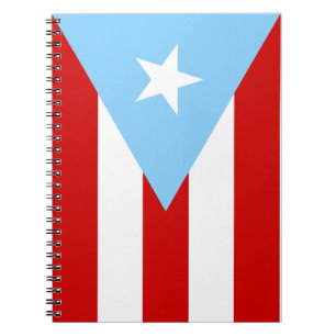 Caderno Espiral Bandeira Porto-Riquenha Azul Claro