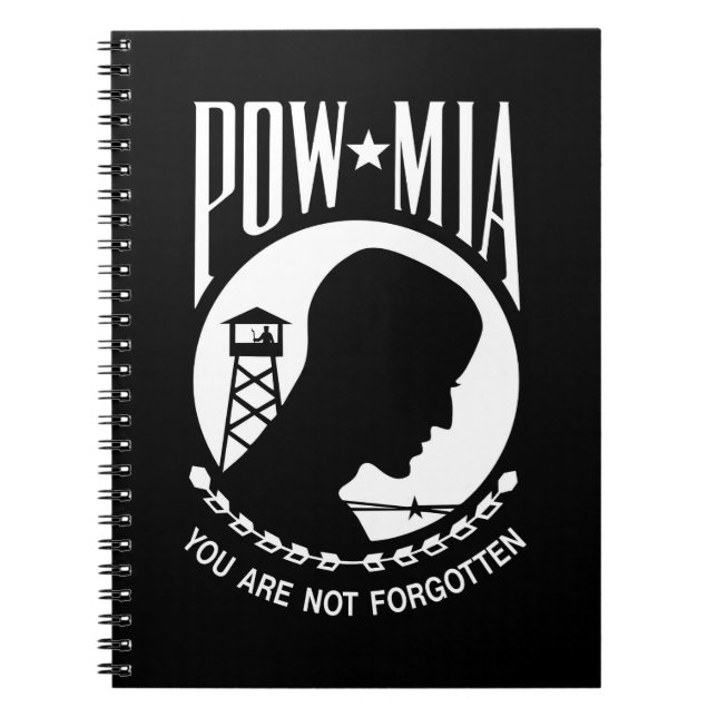 Caderno Espiral Bandeira POW MIA: Soldados desaparecidos da Guerra (Frente)