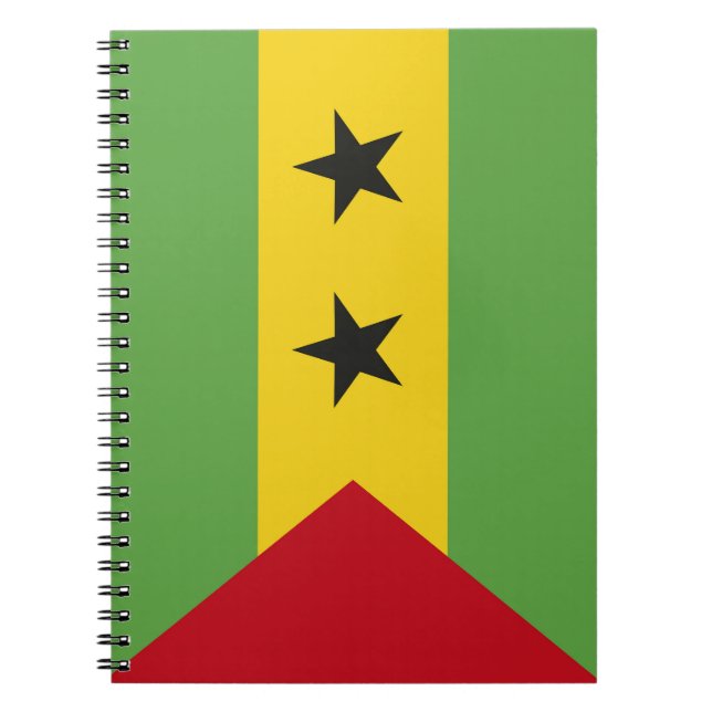 Caderno Espiral bandeira São Tomé e Príncipe (Frente)