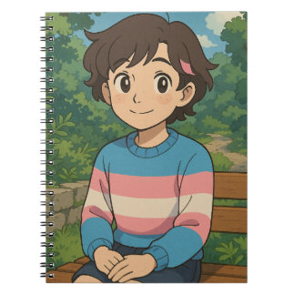 Caderno Espiral Bandeira Transgênero Pessoa Anime | LGBTQIA+