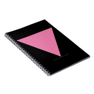 Caderno Espiral bandeira triângulo rosa SlipperyJoe's símbolo rosa