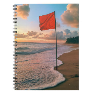 Caderno Espiral Bandeira Vermelha ao Nascer do Sol – Sinal de Aler