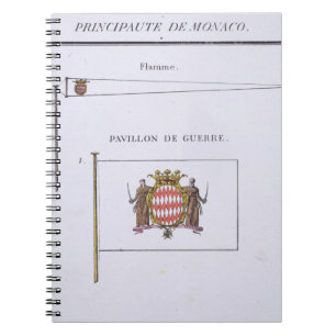 Caderno Espiral Bandeiras de Monaco, de um livro francês das