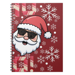 Caderno Espiral Bandeja de servir Natal Cool Retro Santa