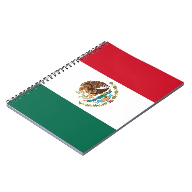 Caderno Espiral Bandera do México Bandeira nacional mexicana (Left Side)