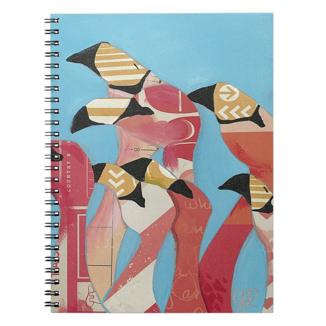 Caderno Espiral Bando de Flamingos (Frente)