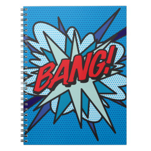Caderno Espiral BANG Diversão Retro Quadrinhos