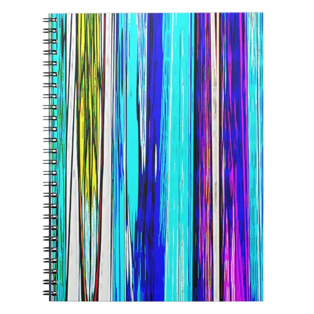 Caderno Espiral Banhas Abstrato azuis 606 (Frente)