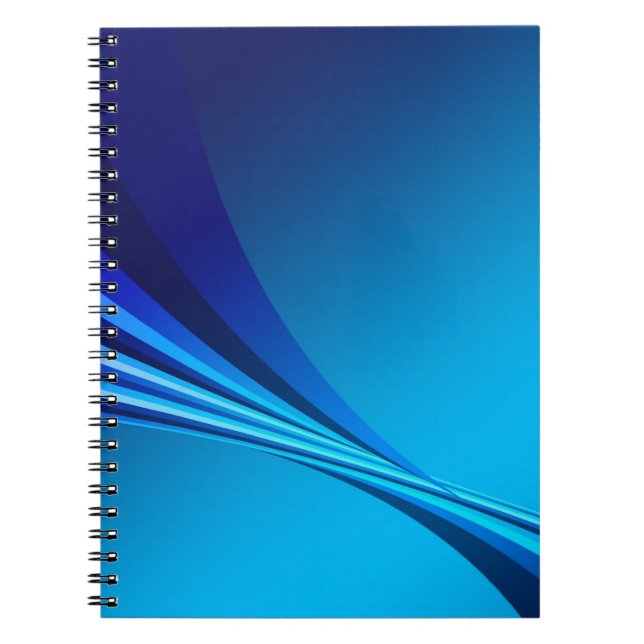Caderno Espiral Banner de fundo azul abstrato (Frente)