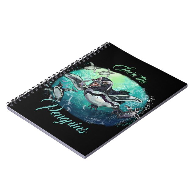 Caderno Espiral Banquete Pinguim Africano (Left Side)