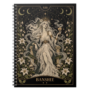 Caderno Espiral Banshee, Arte do Tarot Estrelado