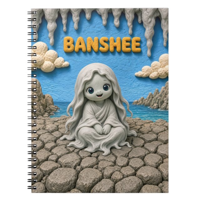 Caderno Espiral Banshee Bebê Fofa, Mitológica (Frente)