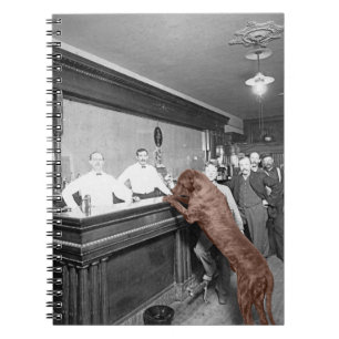 Caderno Espiral Bar 1900 Fotografia do Saloon Amigável a Cão