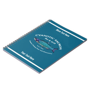 Caderno Espiral Bar de salmão cianótico e grill